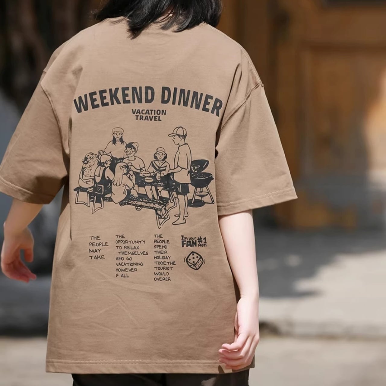 レトロタッチイラストルーズフォルムTシャツ 3col R02092