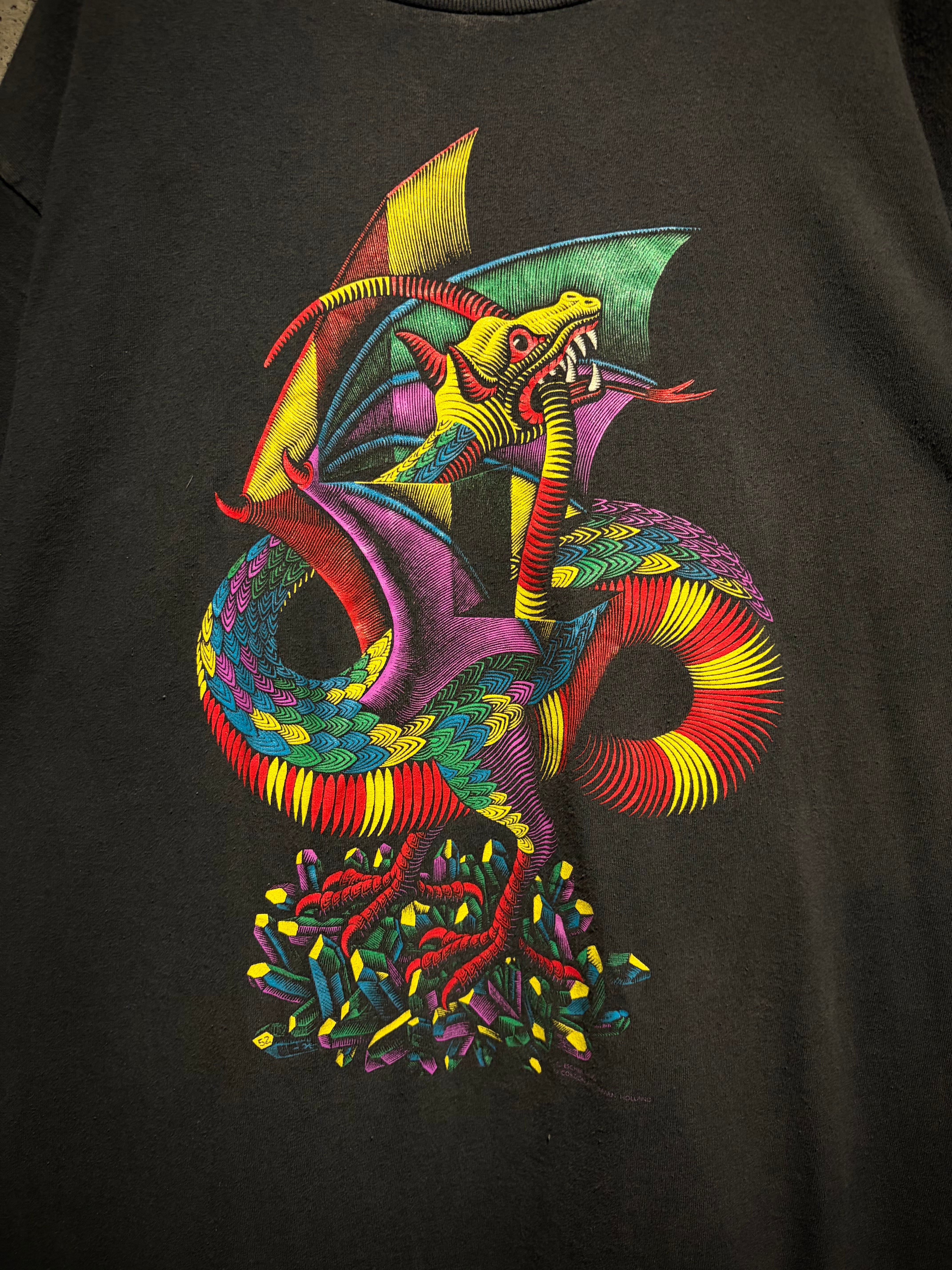 Caka】90's “M.C.Escher”“Dragon”Vintage T-Shirt | Caka(カカ）下北沢