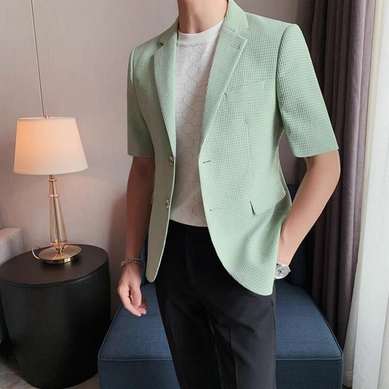 short sleeve suit jacket 00374