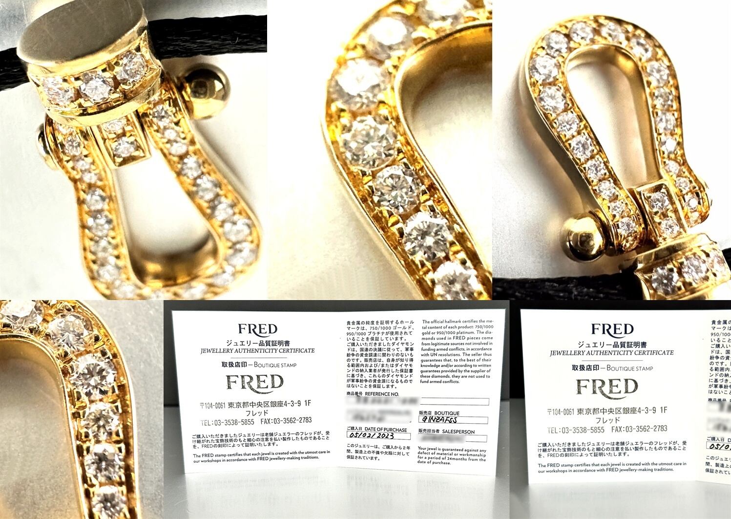 FRED フレッド K18 YG フォース10 フル ダイヤ ペンダント ネックレス