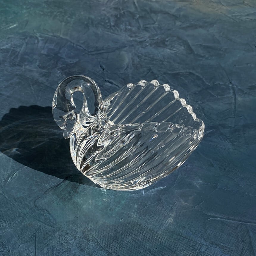 swan candle holder / ヴィンテージ アンティーク調 スワン ガラス