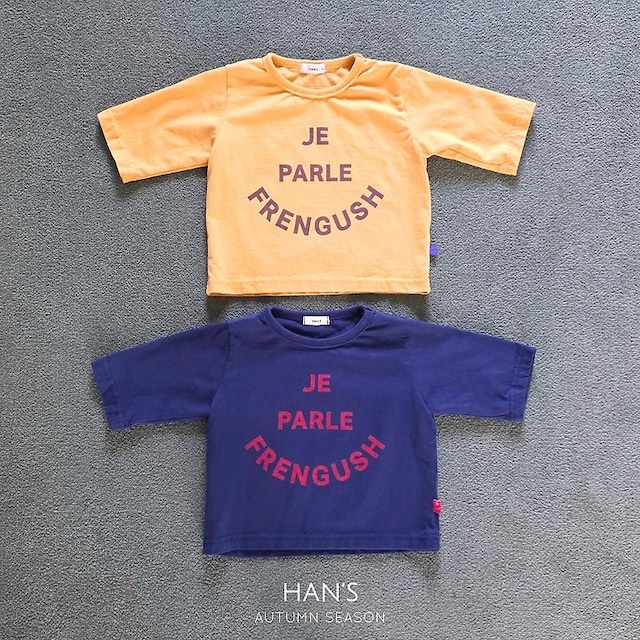 【取寄】hans|lettering 3/4 sleeve tee|レタリング七分袖T|XS-JM|kids&jr|26 autumn