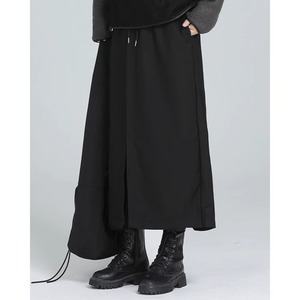 ラップスカート風ワイドレッグクロップドパンツ　D0199