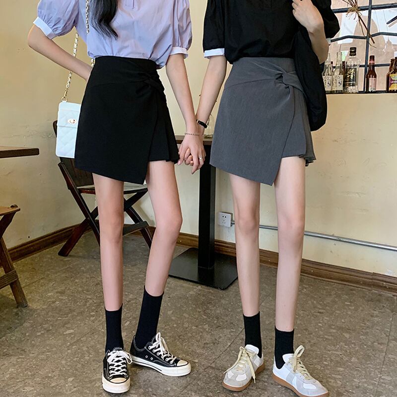 サマープリーツスカート Aラインハイウェストウェストスリムショート 夏物 試着室22685749663