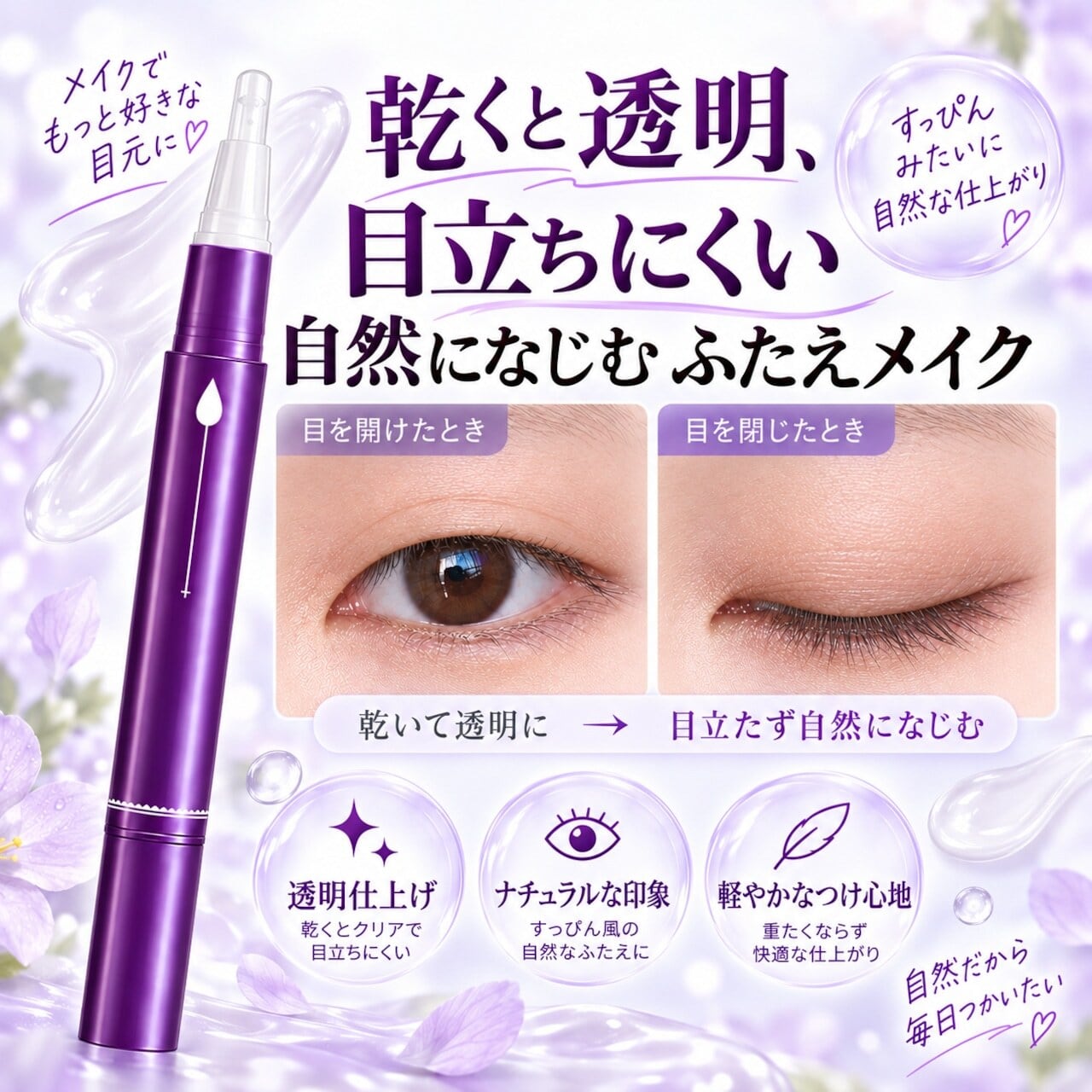 JT92.ひとえから自然な二重へ｜二重スタイリングクリーム 5ml 透明・速
