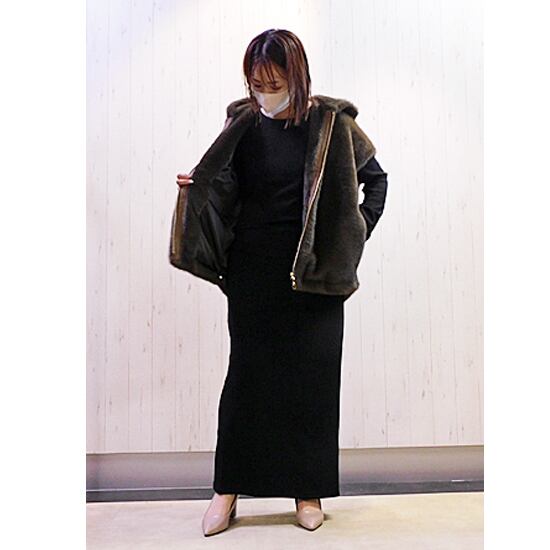 ee460 PASSIONE フェイクファーフードベスト536403 | lmnstore