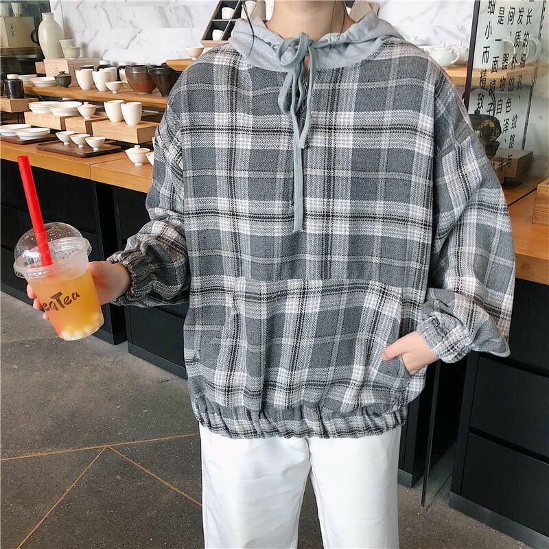 フーディーチェックパーカー 韓国レディースファッション 通販 Unique Factor ユニークファクター