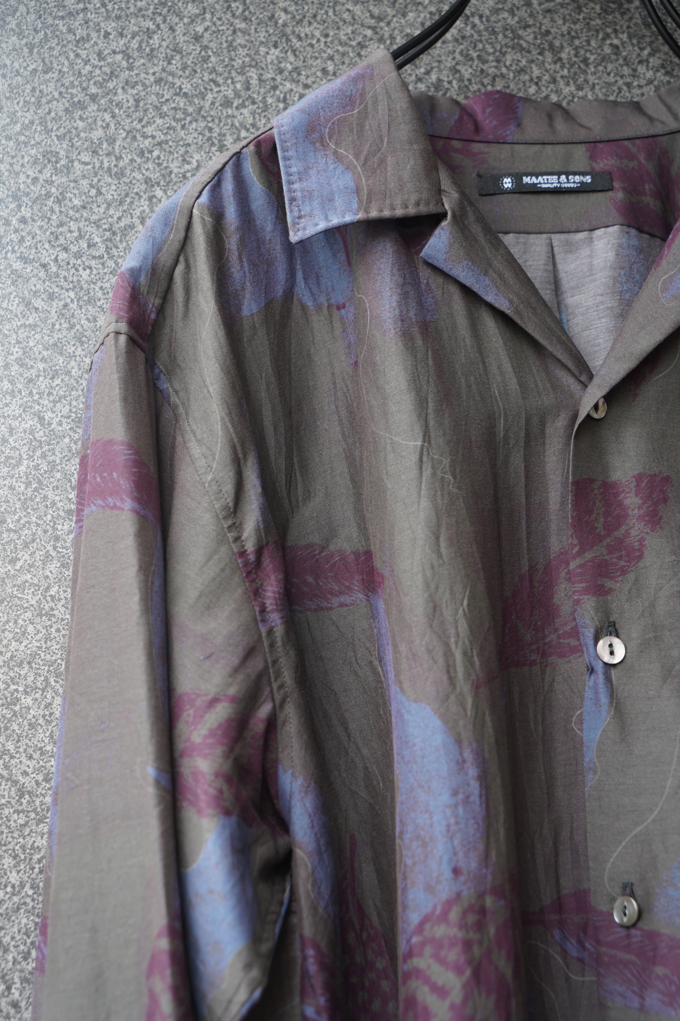 MAATEE&SONS /OPEN COLLAR SHIRTS LEAF PRINT | LiNN