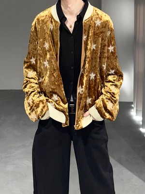 lamé velours light blouson / gold × silver lamé
