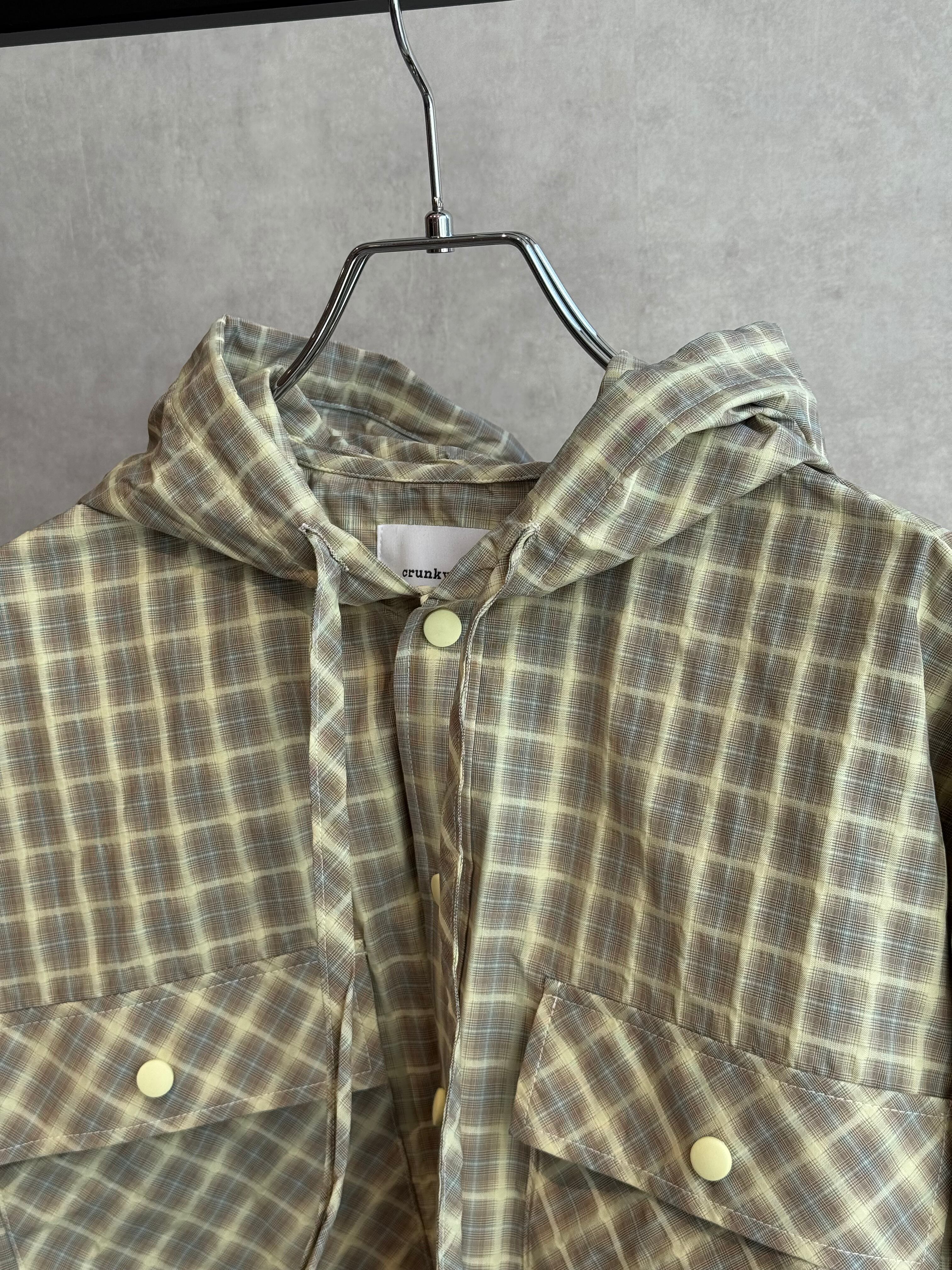 check pattern hood shaka-shaka top