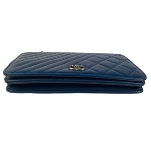 CHANEL シャネル マトラッセ  ラムスキン ショルダーバッグ ブルー A-7504