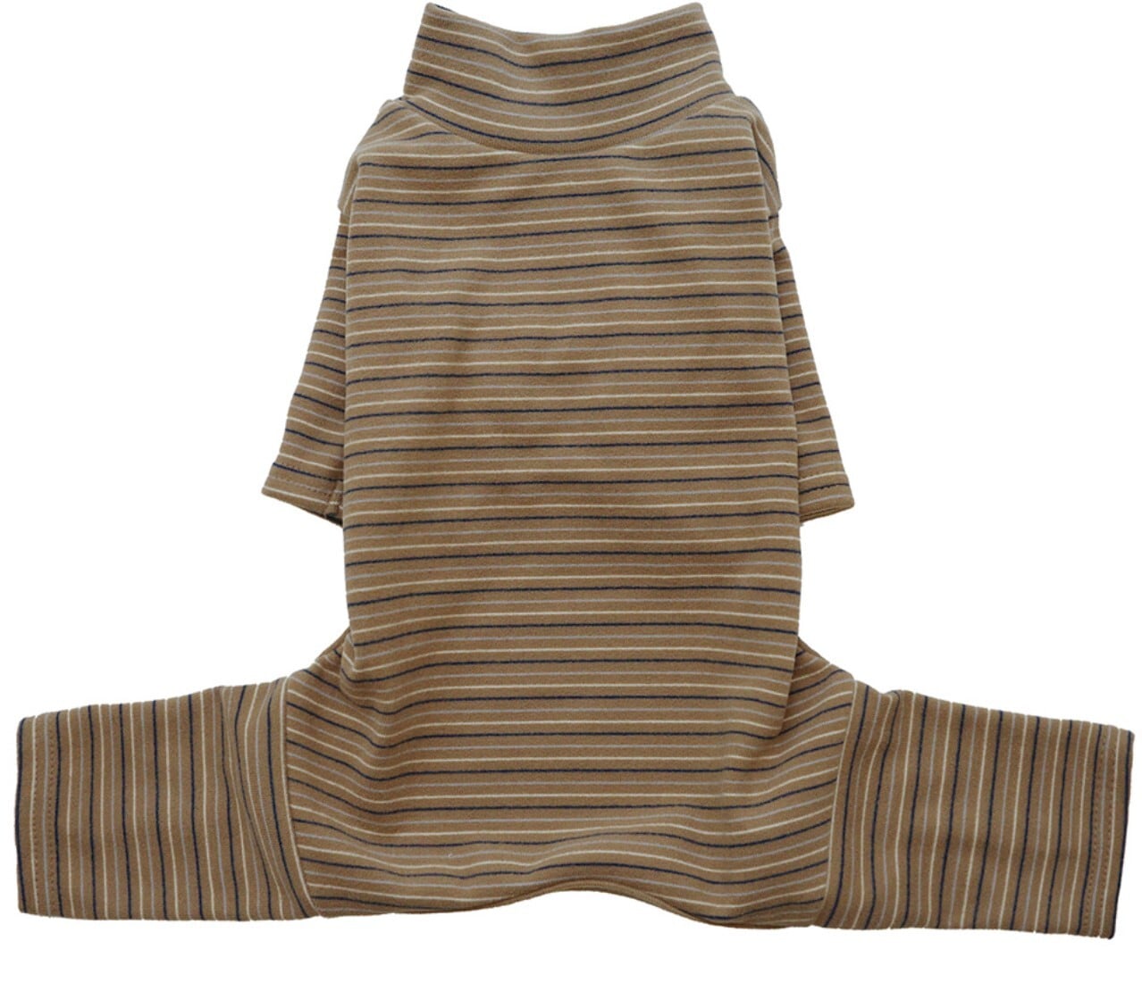 予約【noonoosoom】fluffy stripe basic turtle neck all in one (Brown)