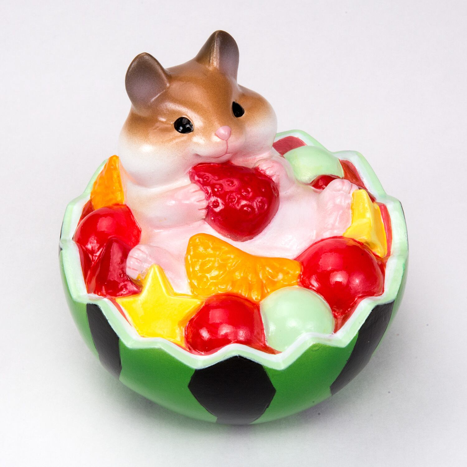 スイカとハムスター スイカのフルーツポンチ 季節飾り ハンドメイド HS