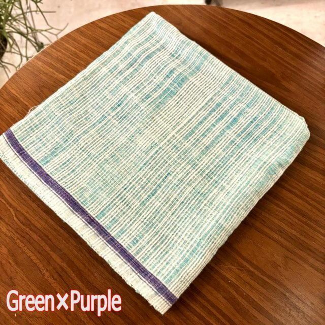 India Khadi Cotton Towel The Fabric of Freedom 3 Types Indian Khadi Cotton Towel 110 x 240 cm (3 Types) Green, Green x Purple, Purple x Green