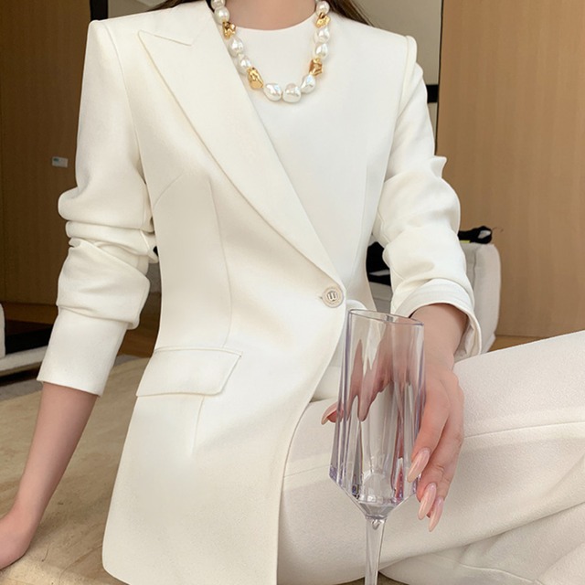 シングルボタンテーラードジャケット＆ストレートパンツセットアップ A0984