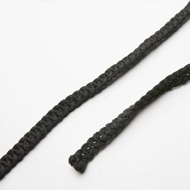 Black braided wide pants C1367