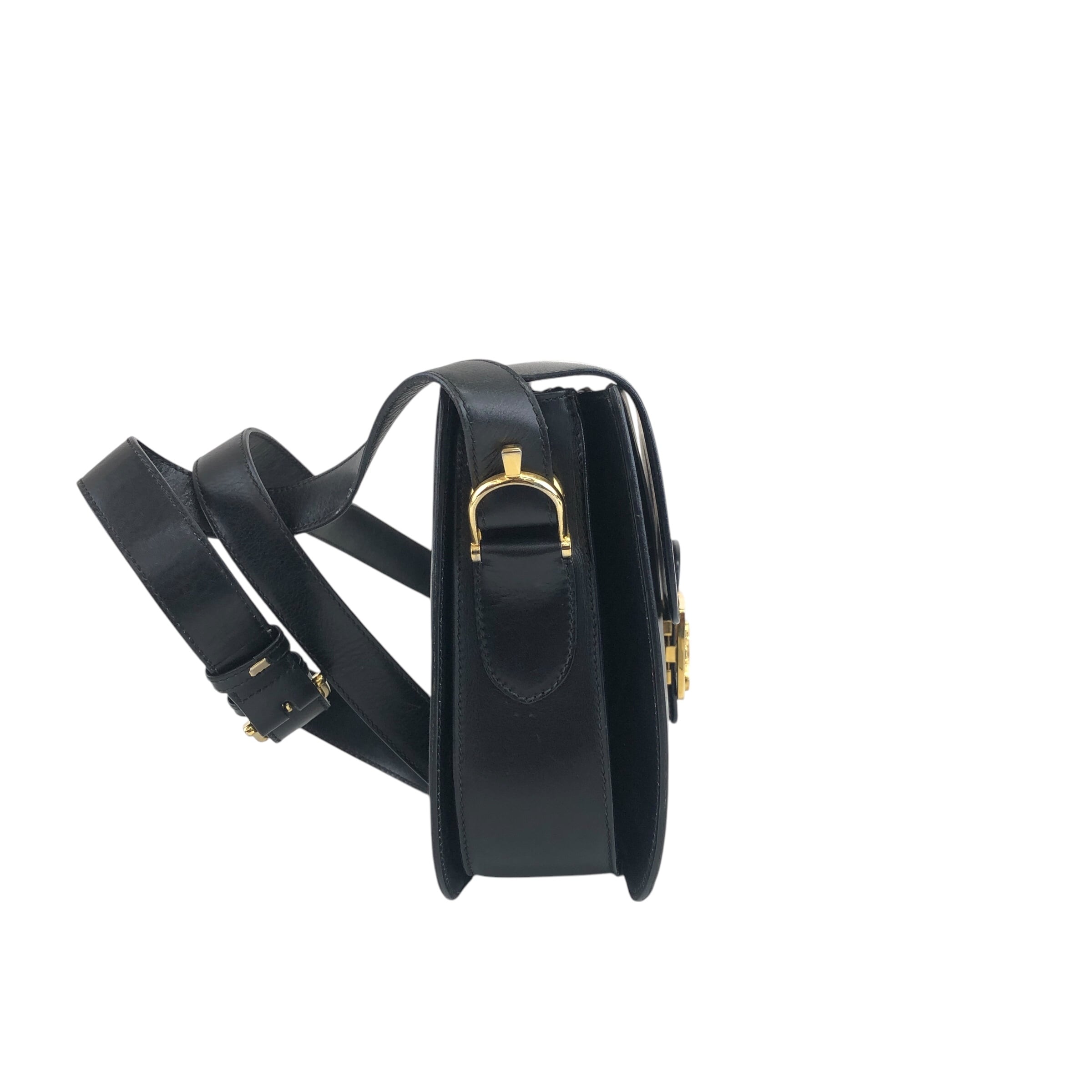 CELINE セリーヌ ショルダーバッグ ブラック レッド 馬車 ホース