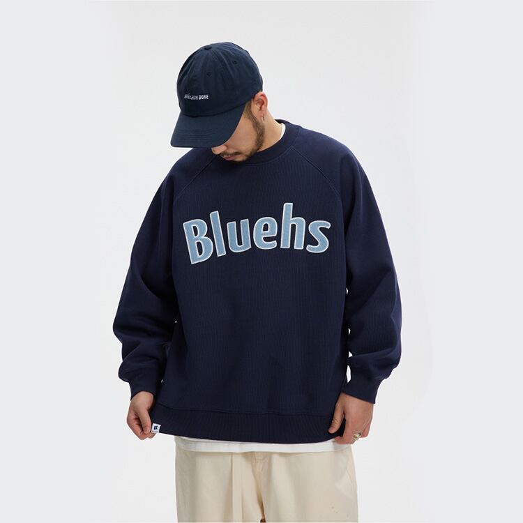 ★LETTER PRINT ROUND NECK SWEATER　　　A0409