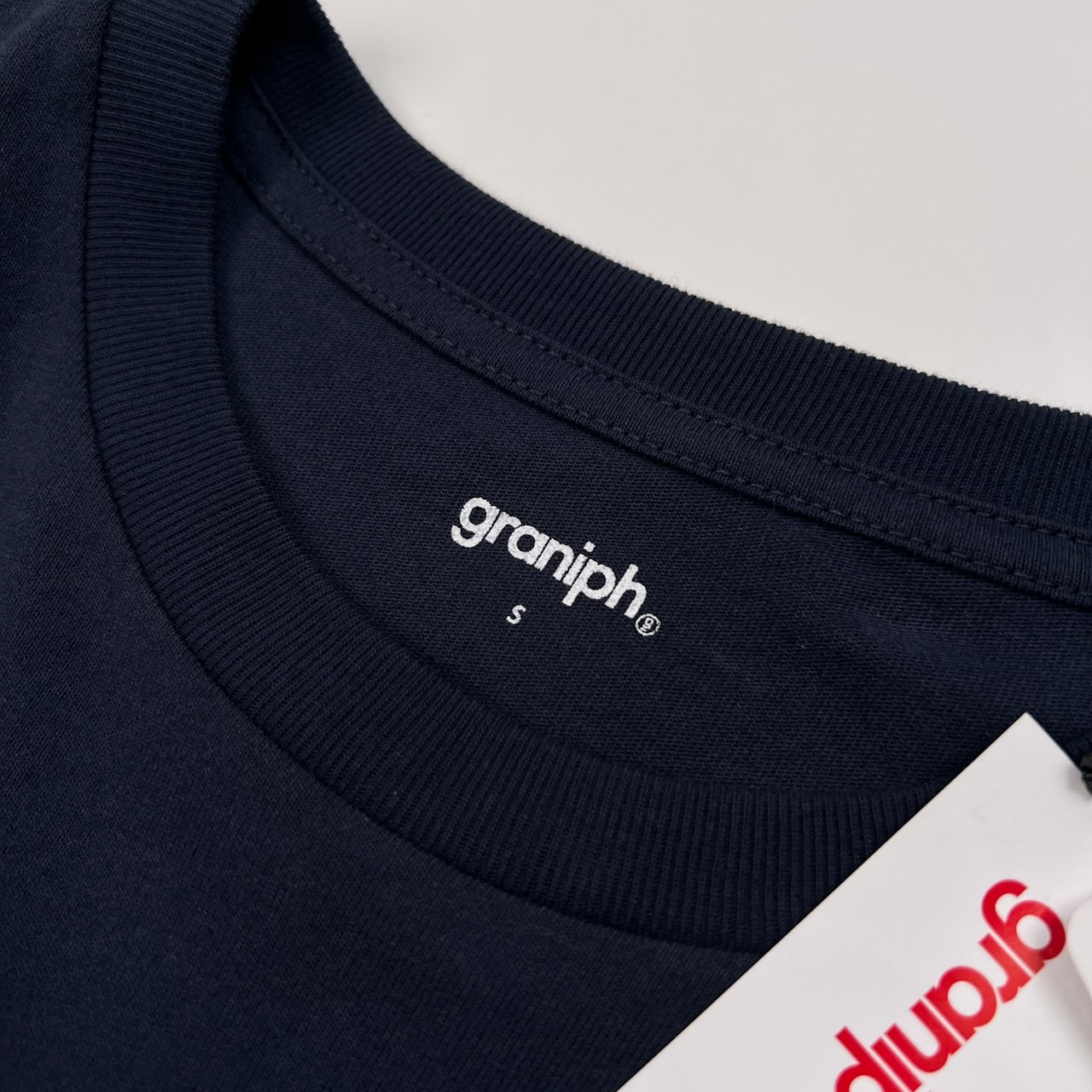 タグ付き 未使用品 graniph グラニフ MOULI アニマル 動物刺繍 ワッペン 半袖Tシャツ カットソー サイズ S /ネイビー