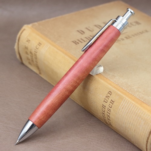「希少木 ピンクアイボリー 縮杢・Pencil 0.5mm」木軸シャープペン Viriditas 銘木ペン