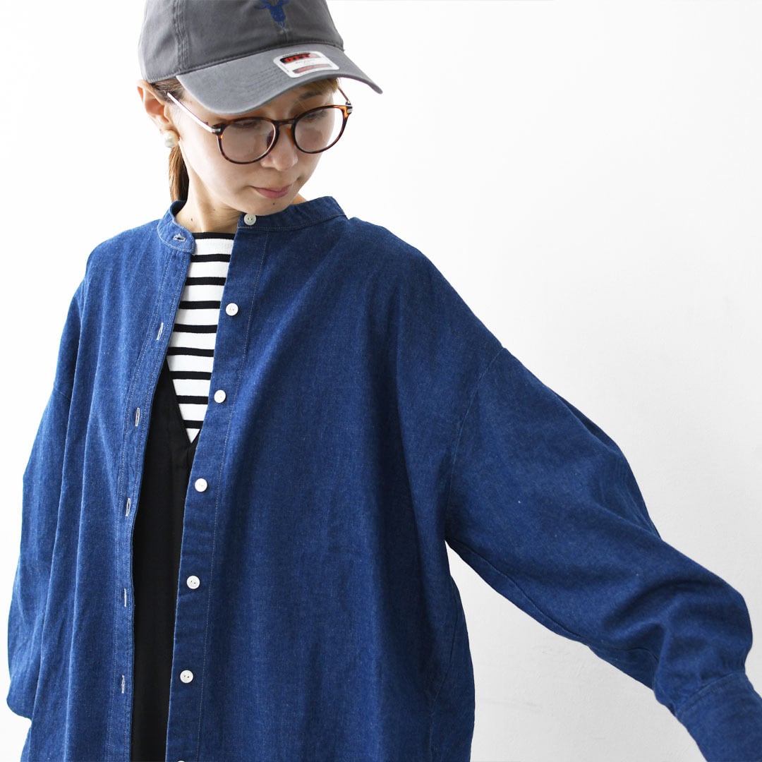 MidiUmi [ミディウミ] tuck sleeve denim shirt [3-739959] タック