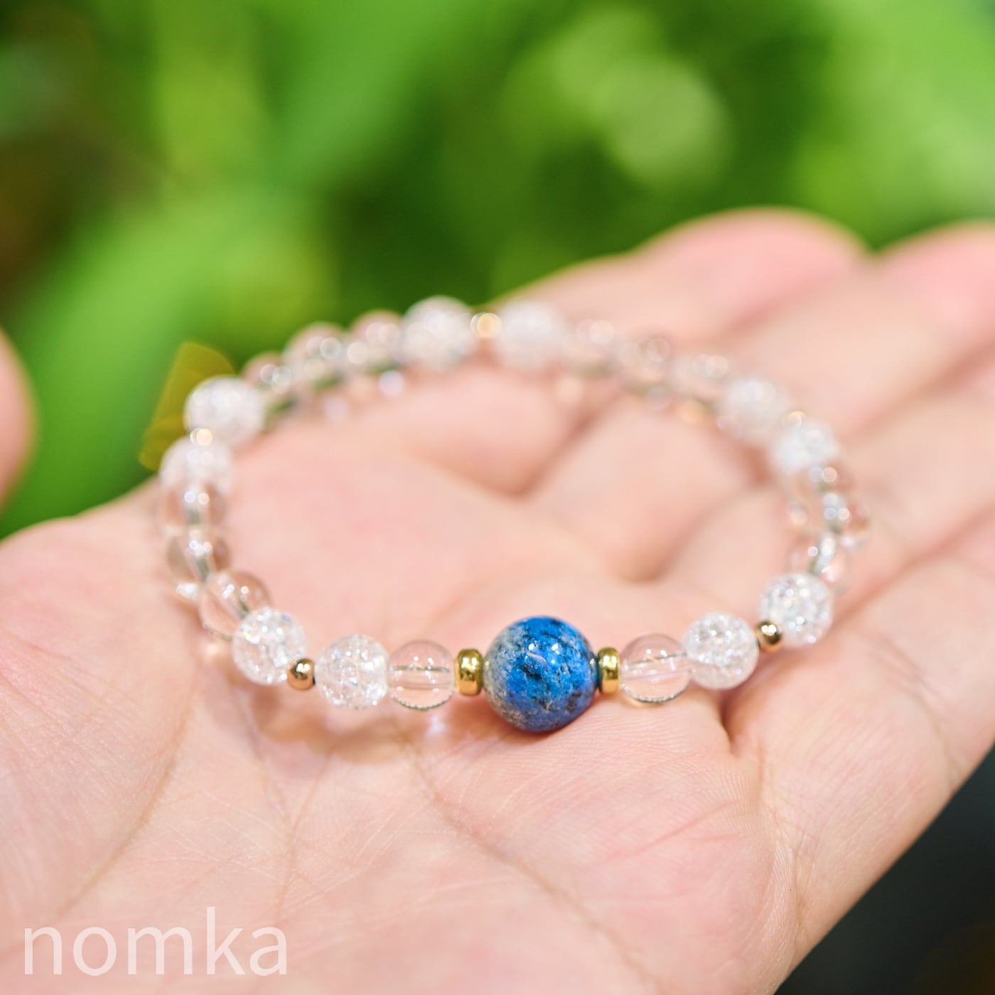 【天空の窓】水晶(クリスタル)×K2ブルー デザインブレスレット nss26-0083