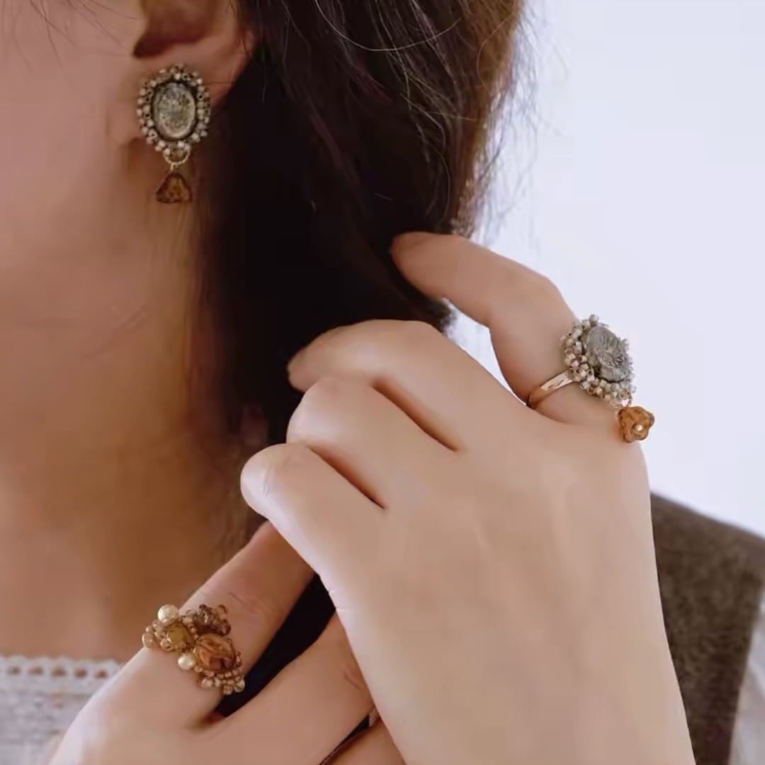 レトロドロップピアス/リング F4165