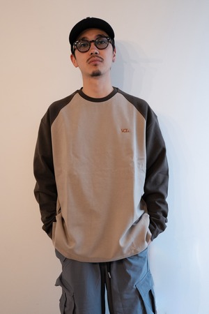 Bicolor long sleeve Tee/BROWN