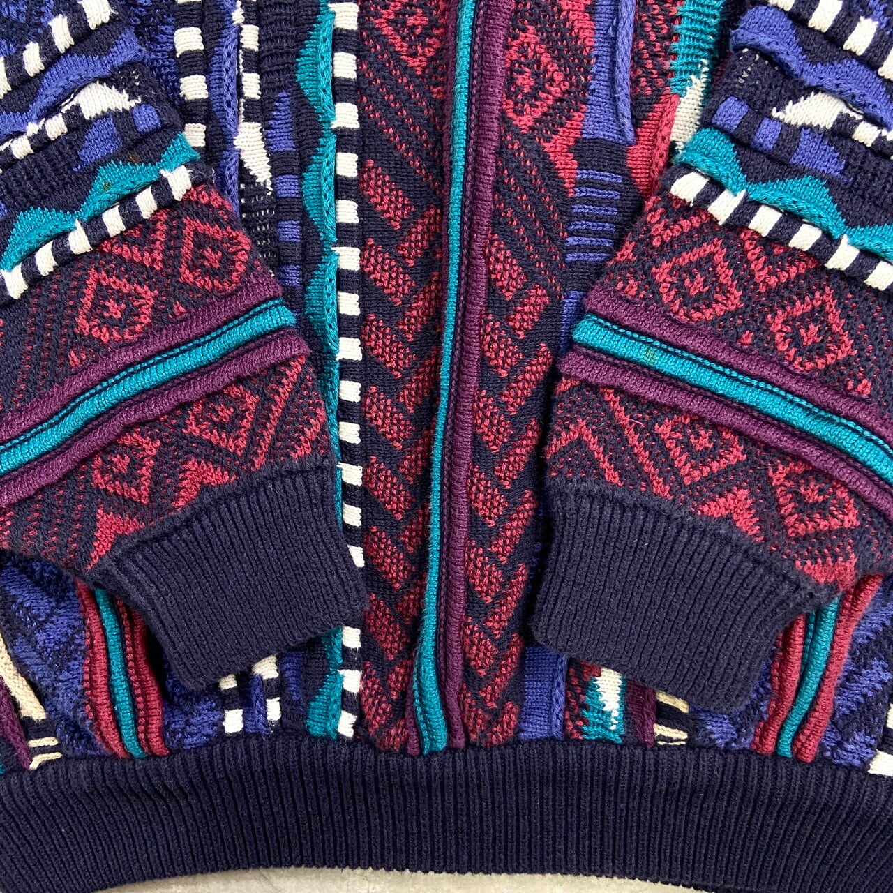 90年代 COTTON TRADERS 3Dニット クージー風 コットンニットセーター