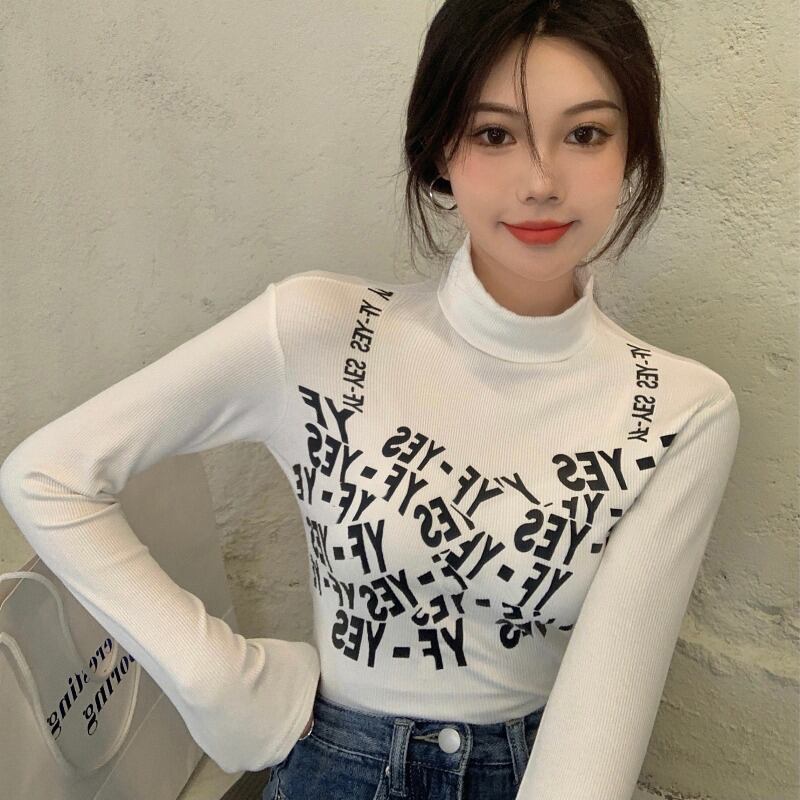 ニットショートスプリングホワイトTシャツ ロング 春物 ブラックストロベリース66802338695