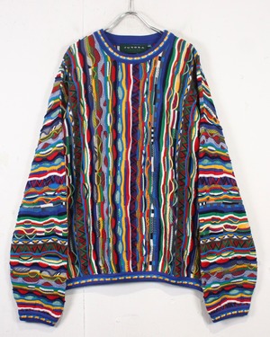 【Caka act2】“TUNDRA” Psychedelic Color Vintage Loose 3D Knit