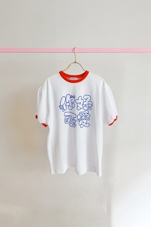 【 Only Two × frankygrow 】你好可愛 RINGER TEE / WHITE - F2