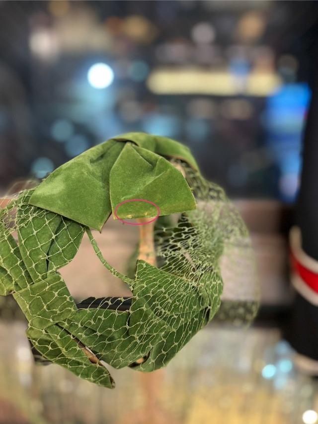 vintage green ribbon tulle headdress