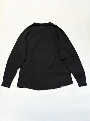 LOOP&WEFT・DOUBLE FACE HEX HONEYCOMB HENLEY NECK THERMAL・アンティークブラック