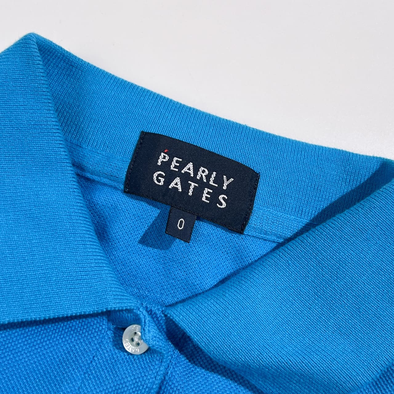 PEARLY GATES パーリーゲイツ ワッペン ナンバリング 鹿の子 半袖 ポロシャツ サイズ 0 /ブルー系 レディース ゴルフ