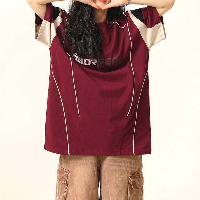 レーシングラインカラーブロックTシャツ 2col R02494