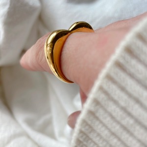 ステンレスぷっくりハートリング