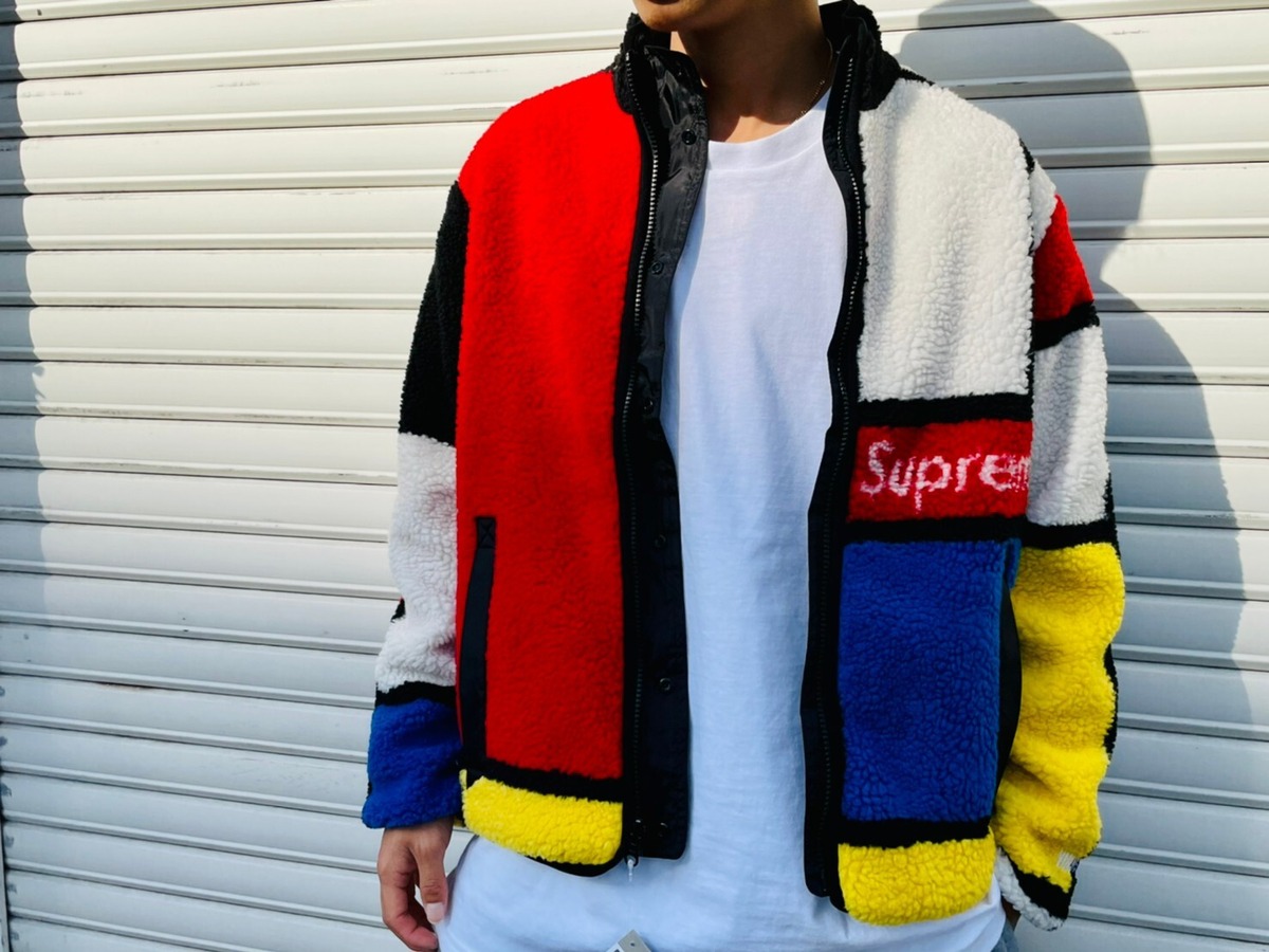Supreme 20AW REVERSIBLE COLORBLOCKED FLEECE JACKET SMALL RED