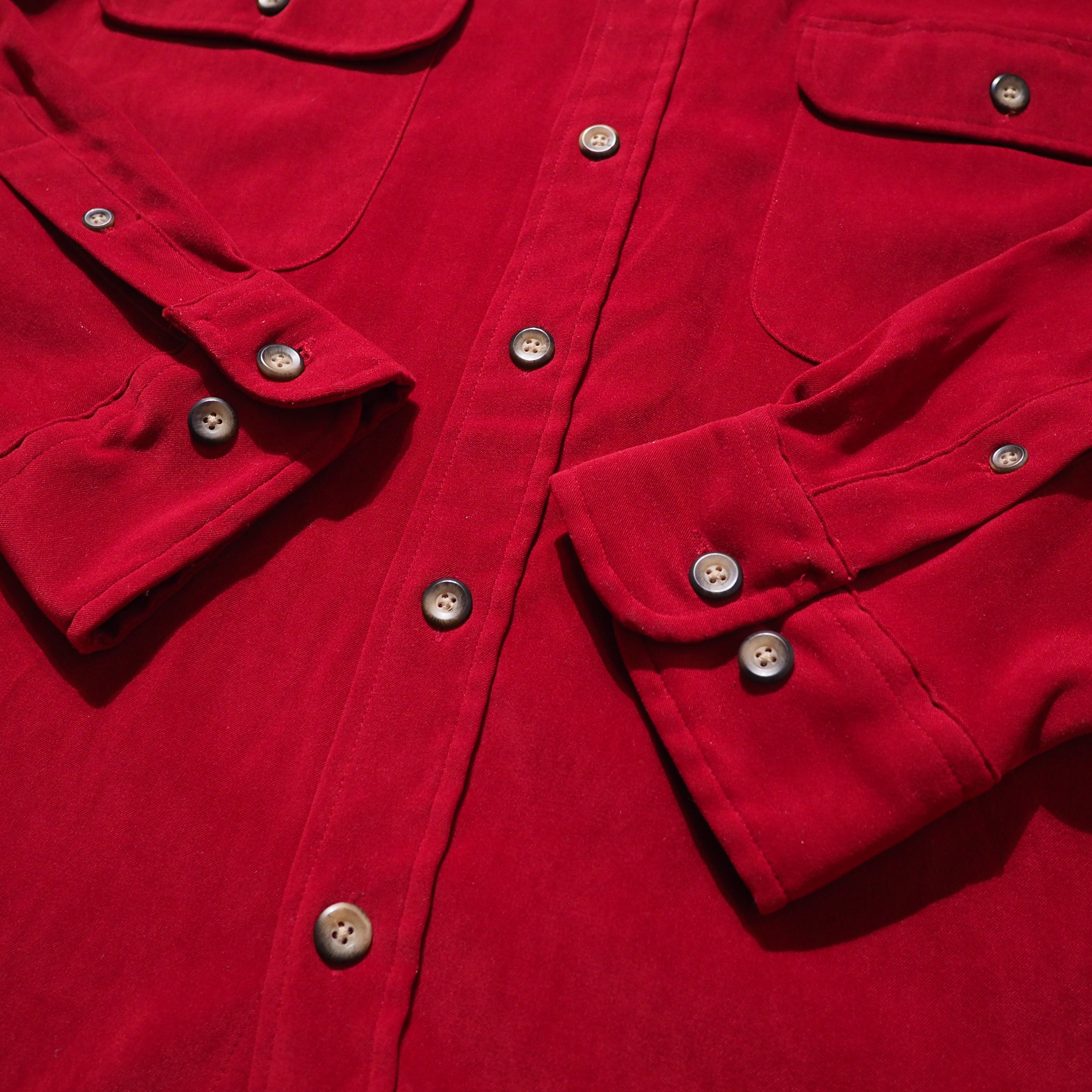 1990s " St. John's Bay " Beautiful Deep Red color vintage Over silhouette shirt