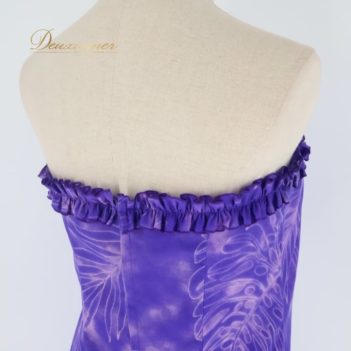 フラダンス 衣装 ワンピース ドレス パープル系 パンドール 日本製