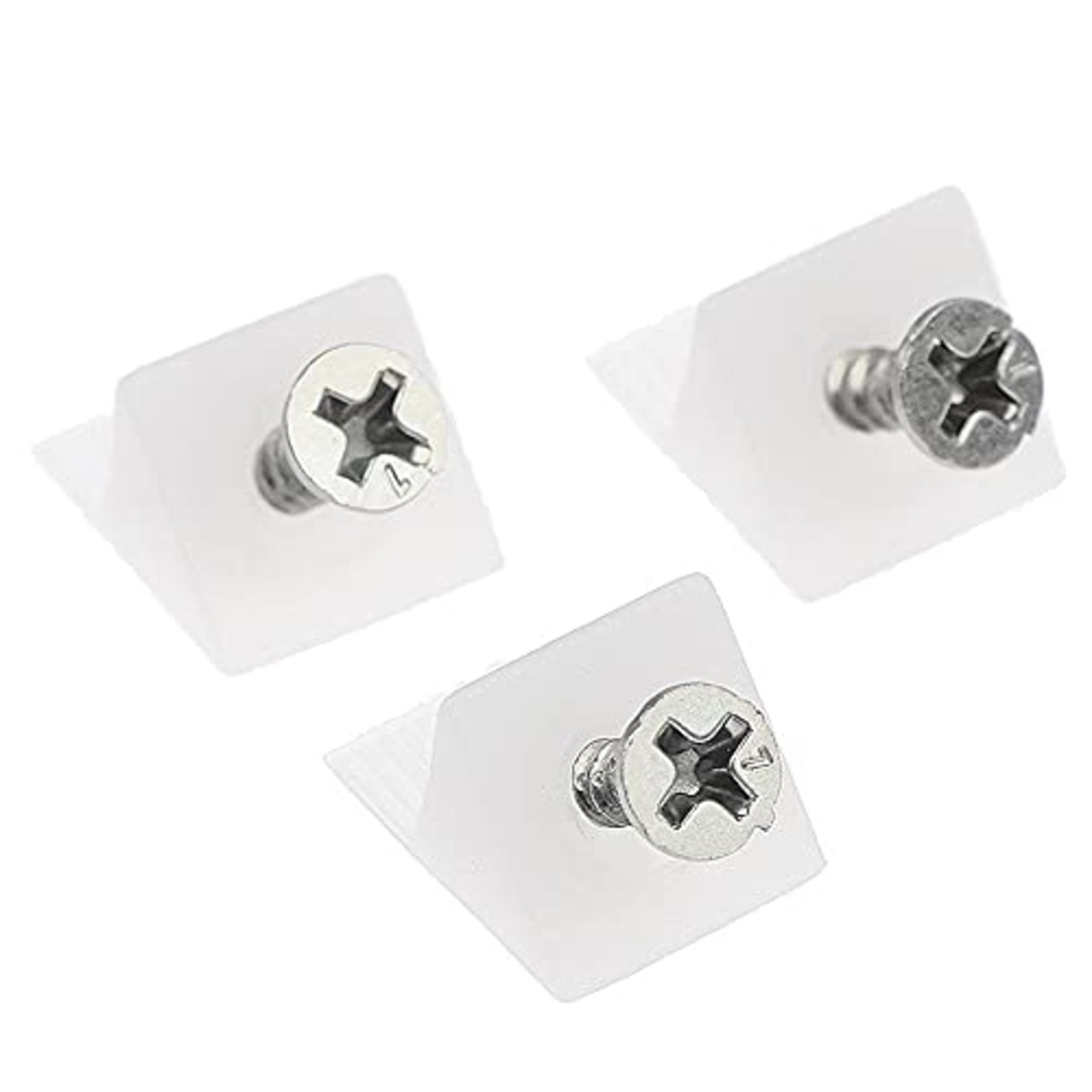 YFFSFDC プラスチックアングルブラケット アングル 背板止め l型アングル 止め金具 ネジが付き プラスチック製コネクタ ホワイト コーナーブレース クローゼット 内閣 本棚 留め具 (60個セット)