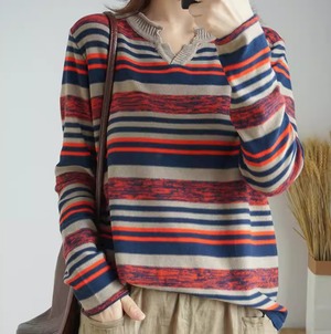 ニットトップス レディース トップス ニット セーター 長袖 スリットネック 薄手 リネン コットン かわいい シンプル カジュアル おしゃれ レトロ ラフ ルーズ 個性的 存在感 ベーシック カントリー ナチュラル ボーダー 春 秋 ママ お出かけ 旅行 公園 女子会 休日 ショッピング コンサート ライブ お花見 カフェ 楽ちん プレゼント プチプラ 普段使い 着回し インスタ映え 定番 S M L XL 2XL 3XL 小さいサイズ 大きいサイズ カラバリ キャメル ブルー レッド 秋カラー