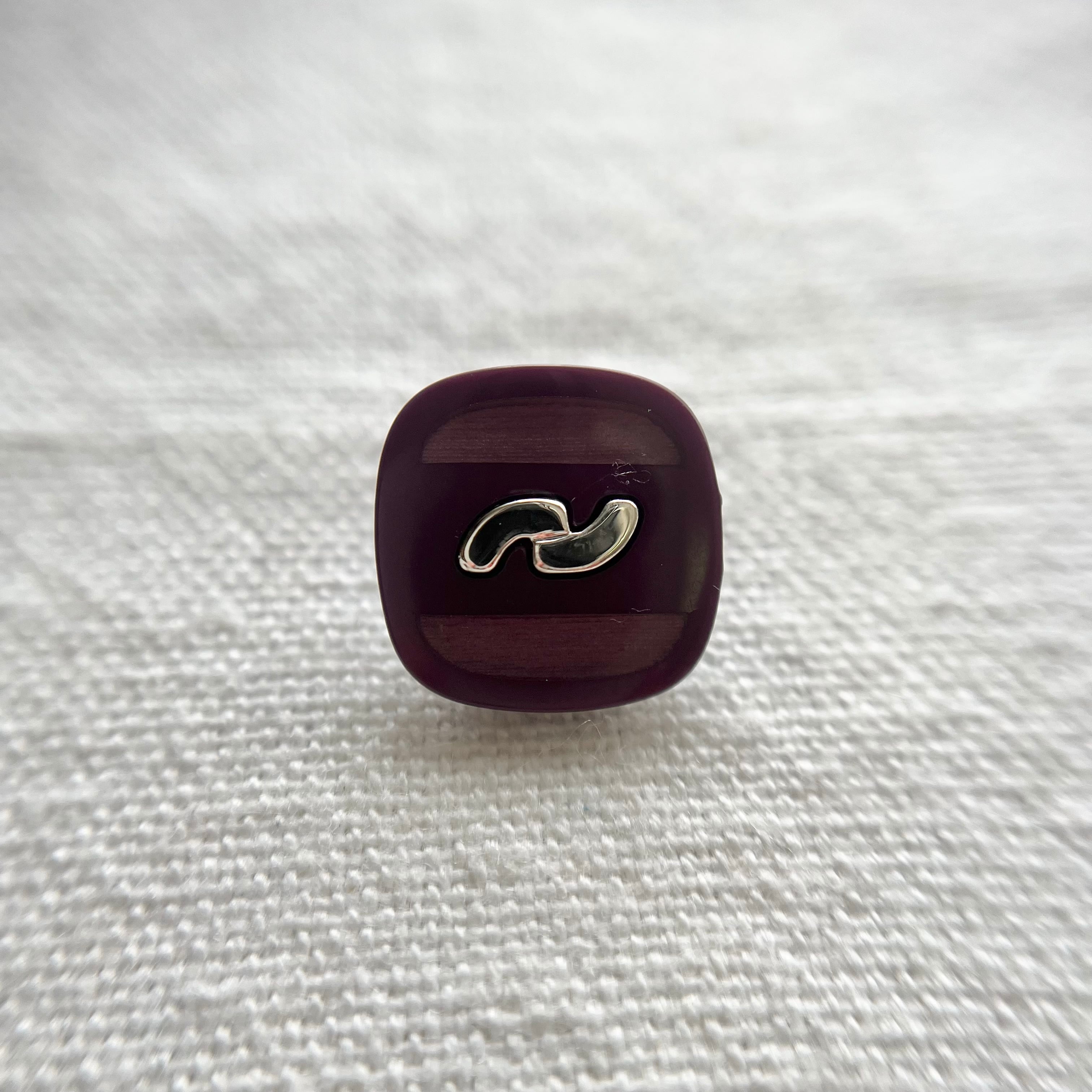 ●『2個セット』スクエア シルバーライン×パープル 14.5㎜