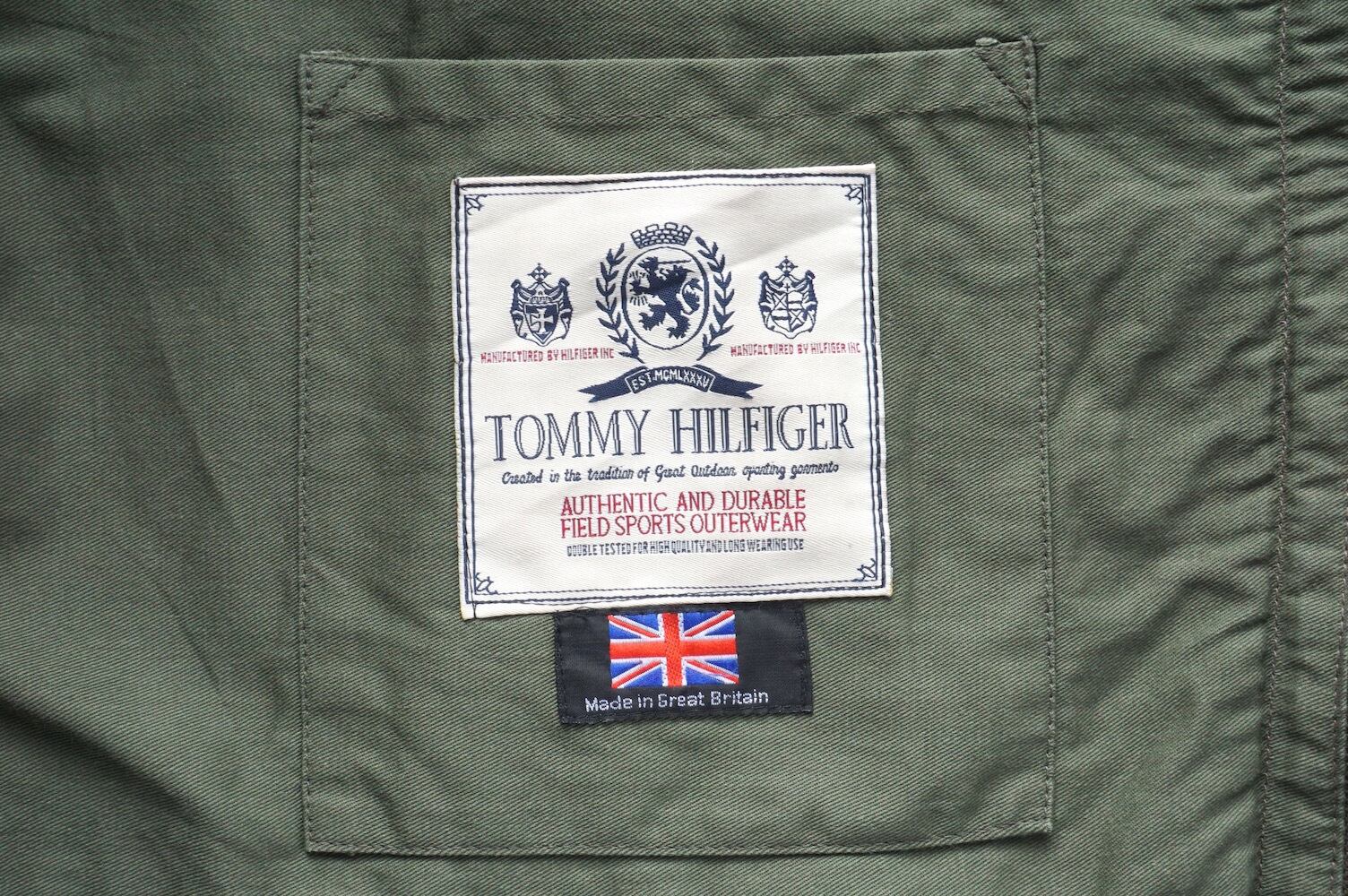 1990's ENGLAND製 [TOMMY HILFIGER] BEDALEタイプ ワックスドコットン