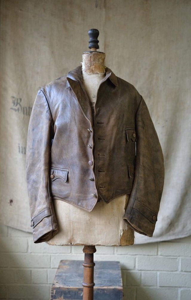 1930's VINTAGE GERMAN " Leipzig"  SHEEPSKIN LEATHER SPORTS JACKET