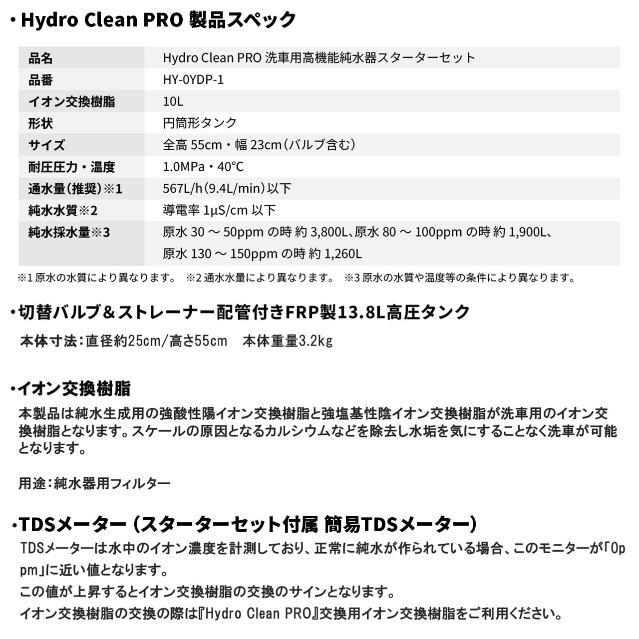 インラインTDSメーター＆Hydro Clean Proスターターセット | 洗車