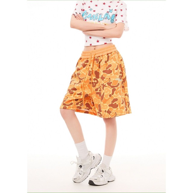 アーミーカモワイドスウェットハーフパンツ 2col R02508