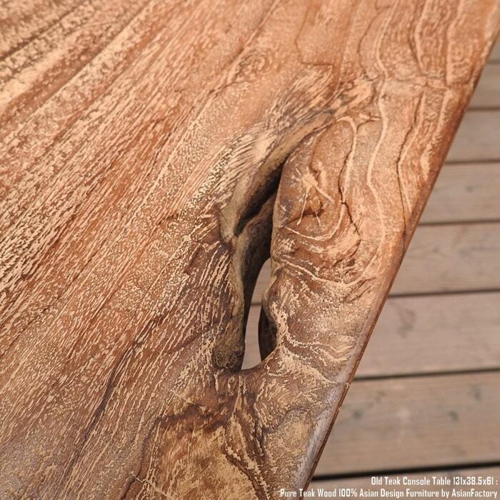 オールドチーク コンソールテーブル 幅131cm × 奥行38.5cm × 高さ61cm