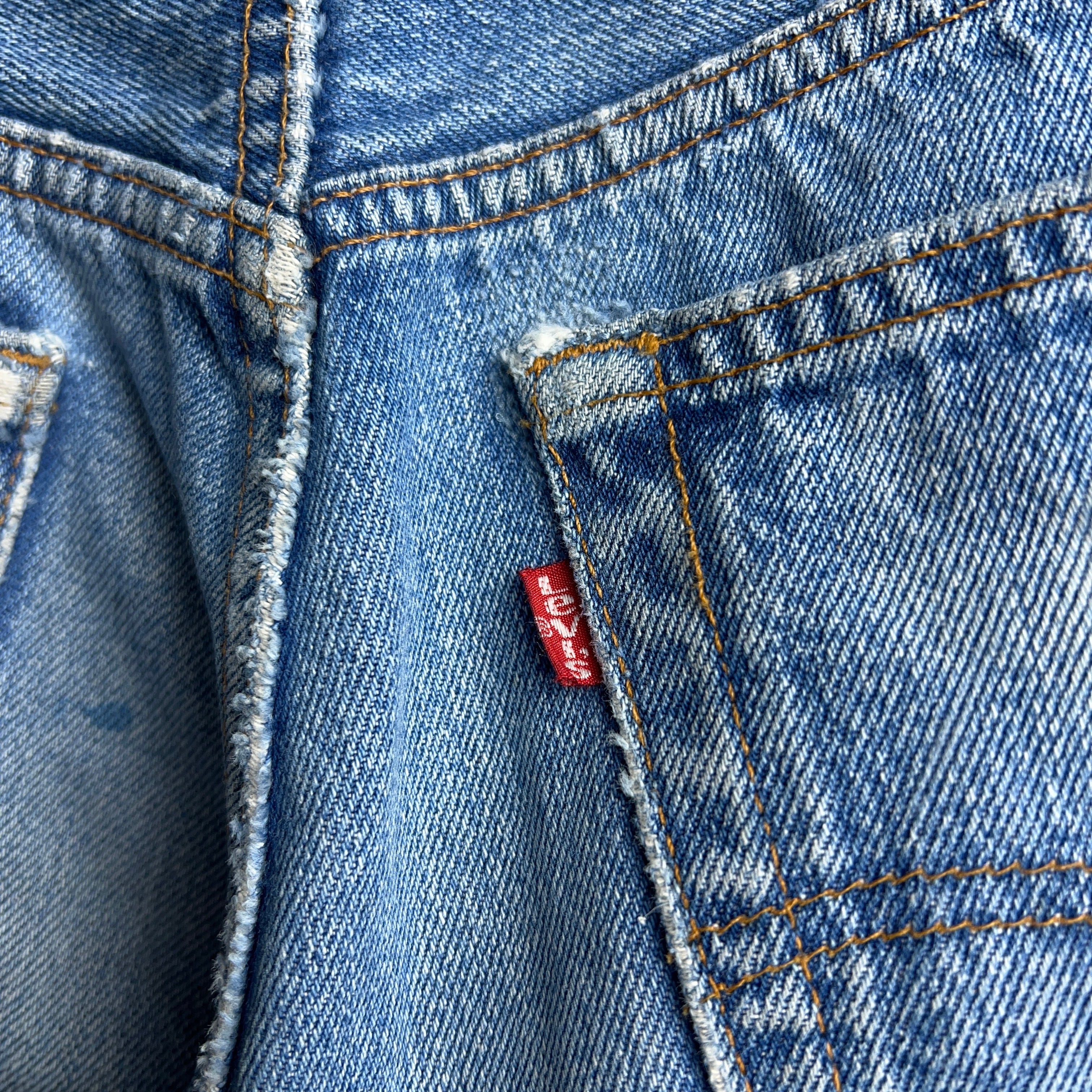 80's~ “Levi’s” 501 Damage Denim Pants W34 USA製 80年代 リーバイス ダメージデニムパンツ  リペア【0929A54】【送料無料】