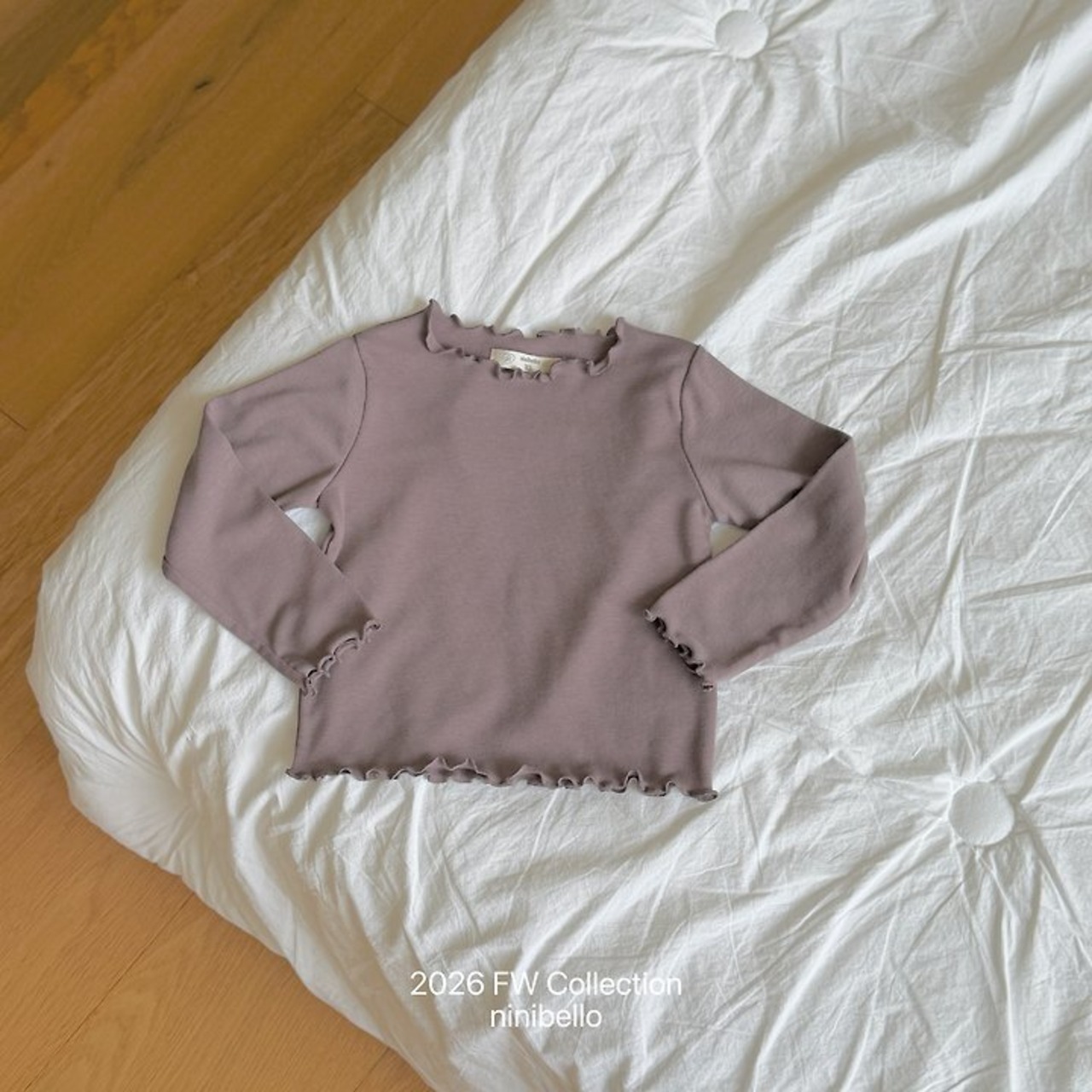 韓国子供服 / ninibello / Soft Frill T-shirt / 長袖Ｔシャツ *XS~XXL*